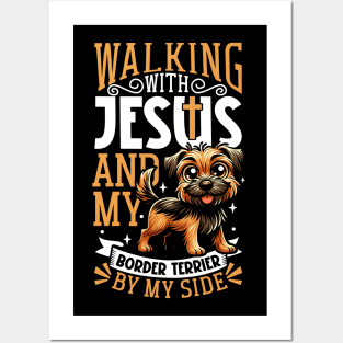 Jesus and dog - Border Terrier Posters and Art